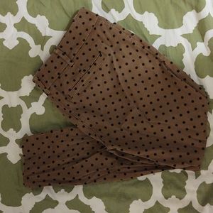 Tan with Black polka dot Pants